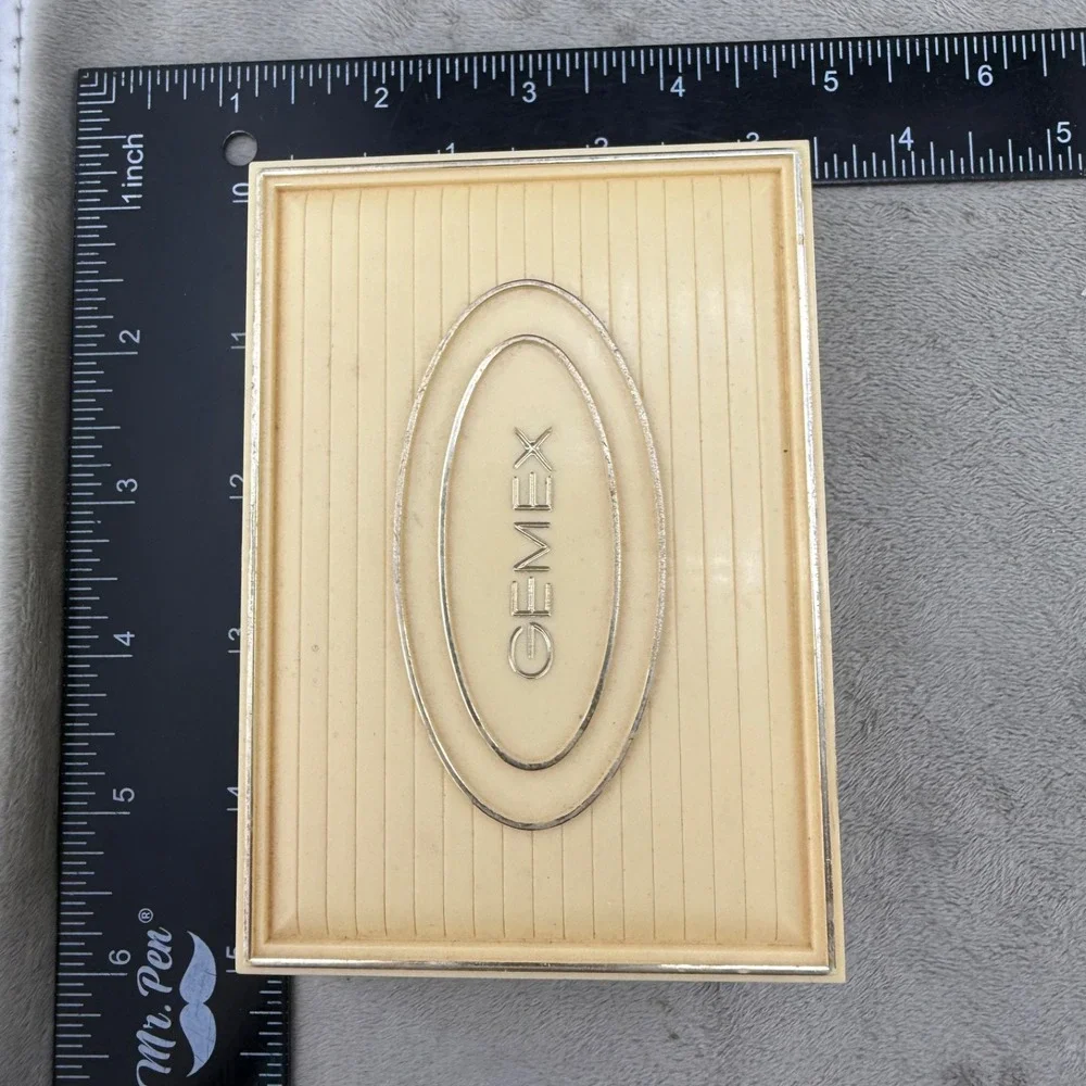 Vintage Gemex Watch Box Cream Celluloid Red Velvet Display Case Storage